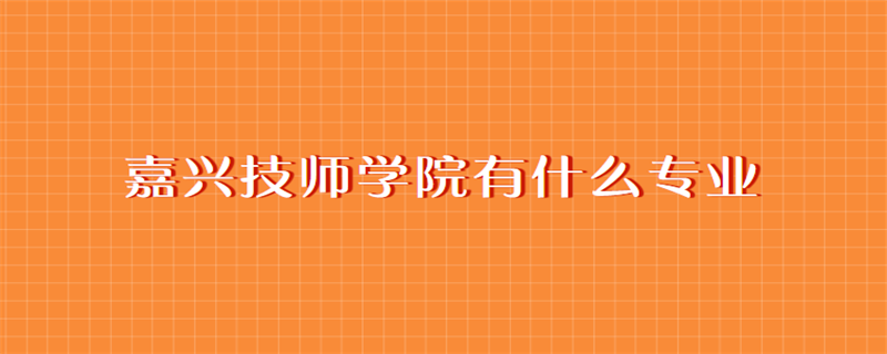 嘉兴技师学院有什么专业