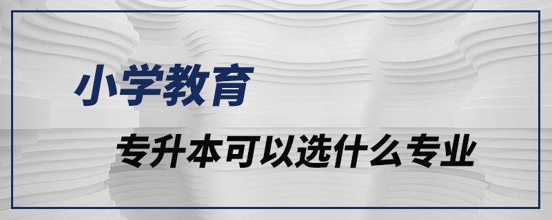 小学教育专升本可以选什么专业