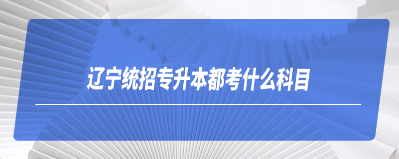 辽宁统招专升本都考什么科目