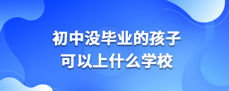 初中没毕业的孩子可以上什么学校