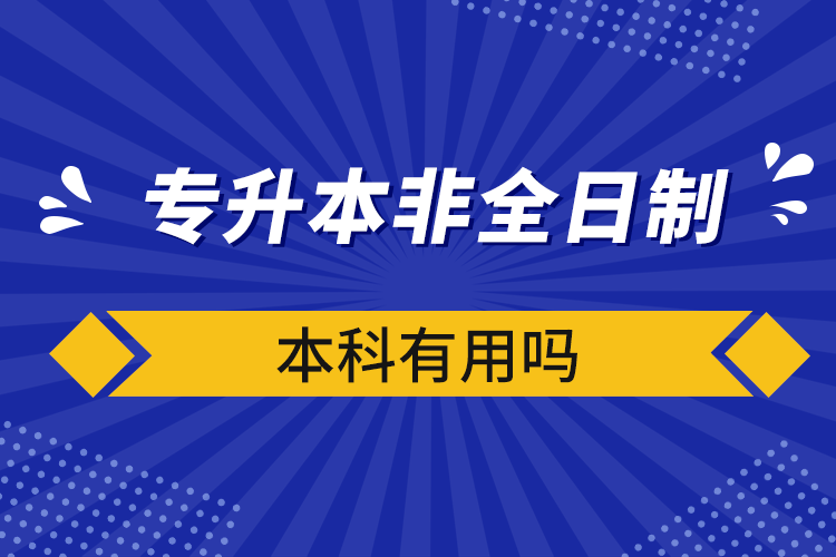 专升本非全日制本科有用吗