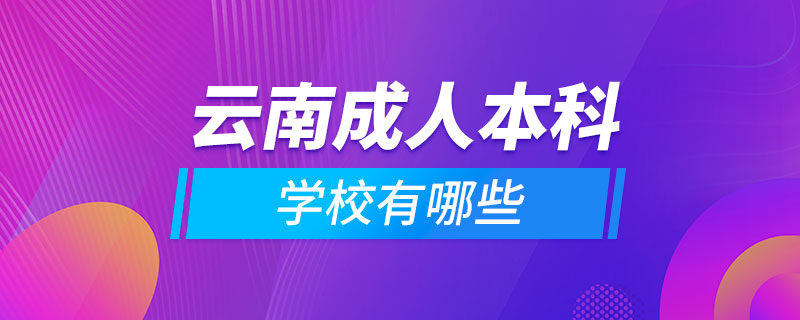 云南成人本科学校有哪些