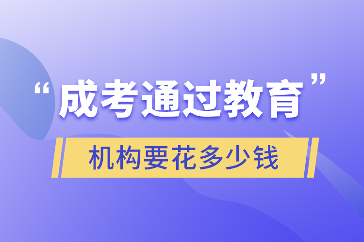 成考通过教育机构要花多少钱