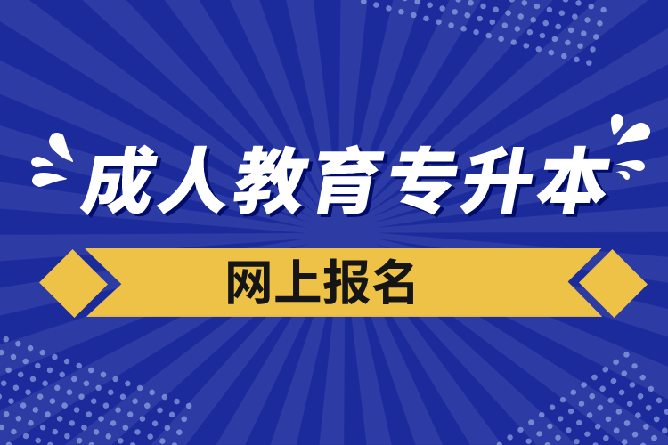 成人教育专升本网上报名