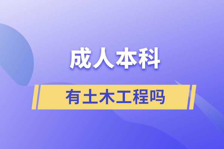 成人本科有土木工程吗