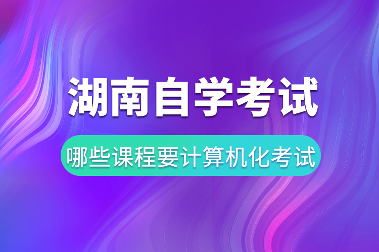 湖南自学考试哪些课程要计算机化考试