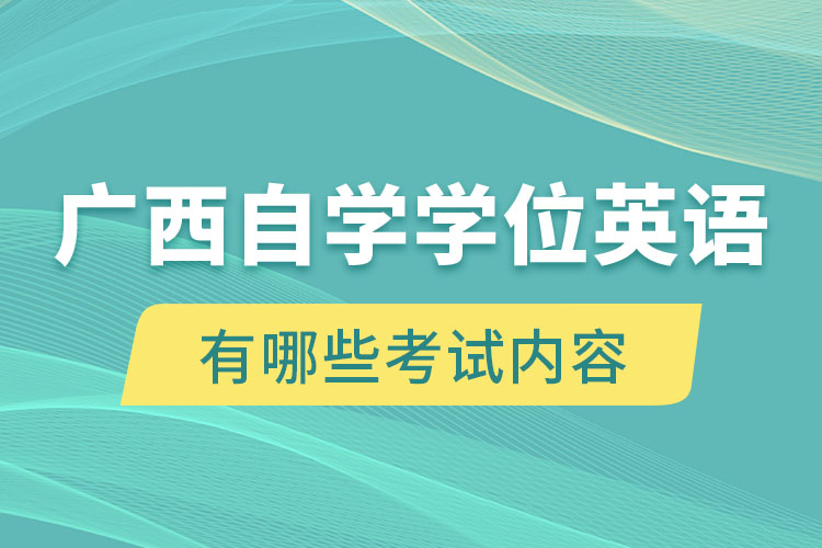 广西自学考试学位英语有哪些考试内容