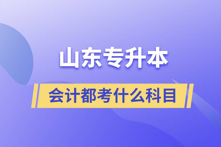 山东专升本会计都考什么科目