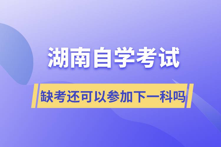 湖南自学考试缺考还可以参加下一科吗