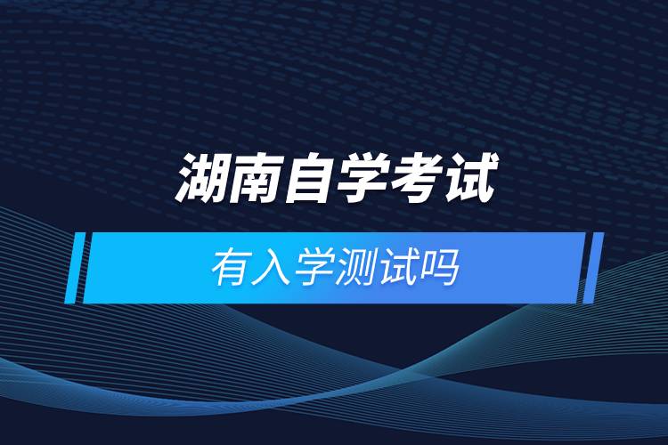 湖南自学考试有入学测试吗