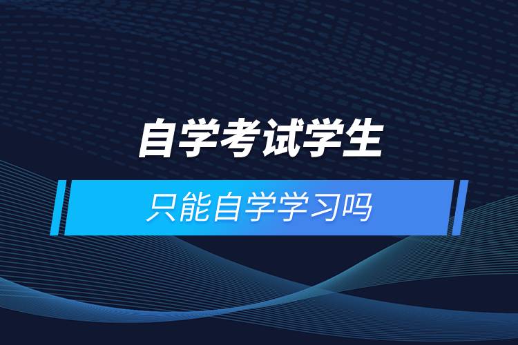 自学考试学生只能自学学习吗