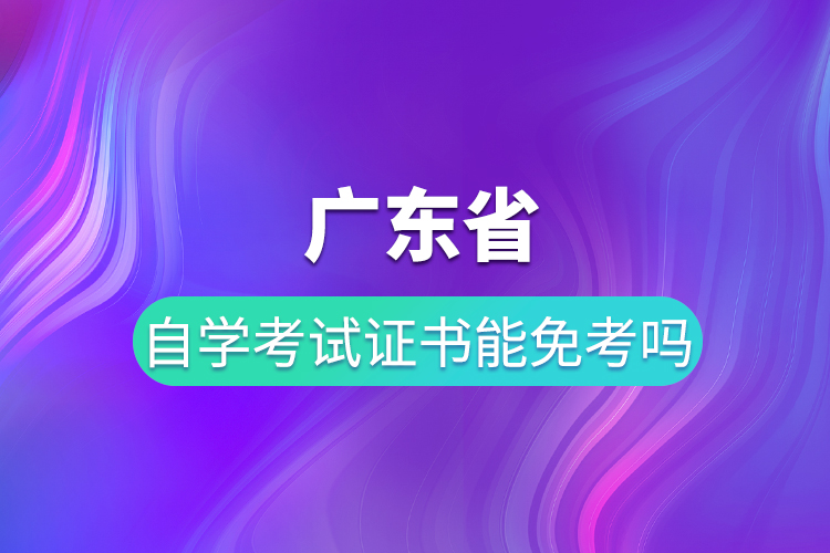 广东省自学考试证书能免考吗
