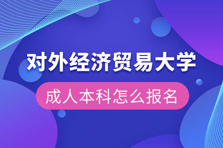 对外经济贸易大学成人本科怎么报名