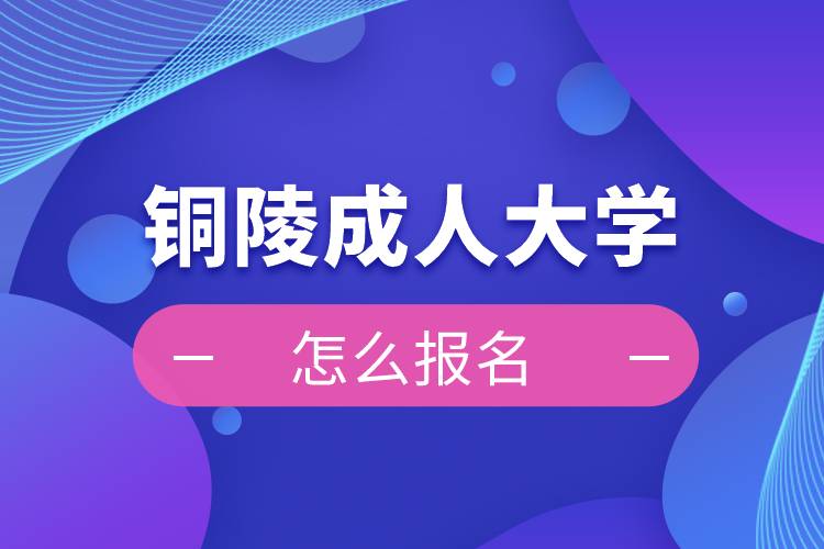 铜陵成人大学报名入口