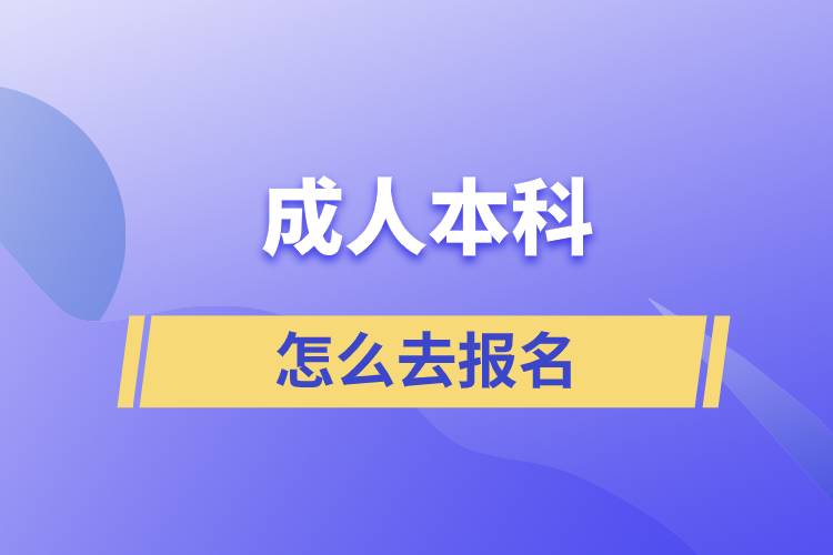 成人本科怎么去报名