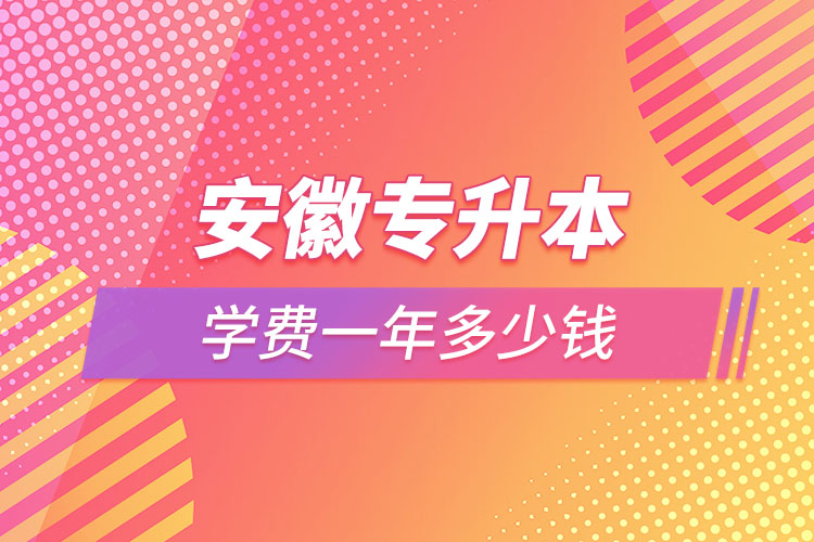 安徽专升本学费大概多少钱一年？