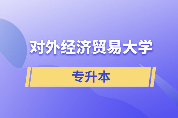 2022年对外经济贸易大学专升本