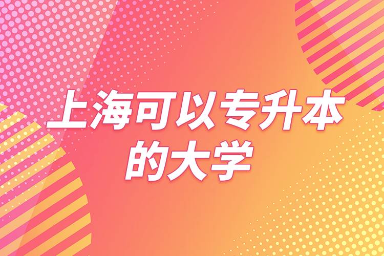 上海可以专升本的大学