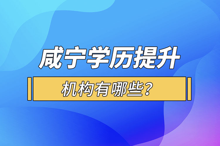 咸宁学历提升机构有哪些？