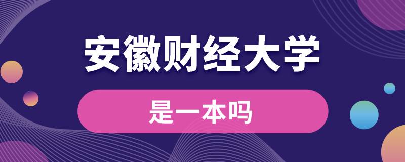 安徽财经大学是一本吗