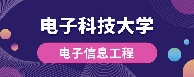 电子科技大学电子信息工程专业有哪些课程