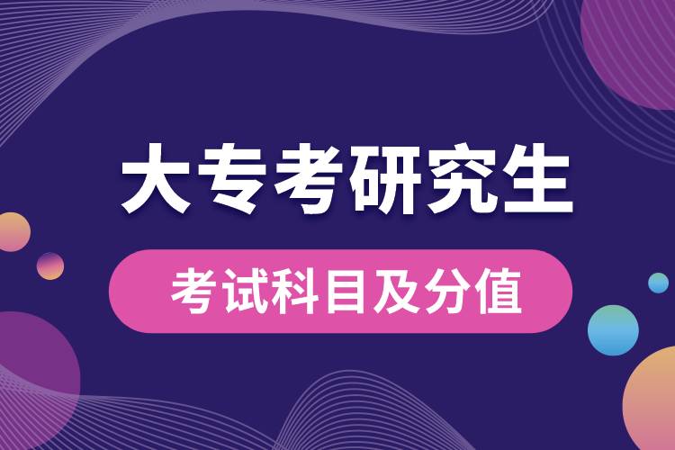 大专考研究生考哪些科目？满分多少？