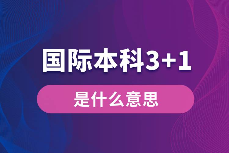 国际本科3+1是什么意思