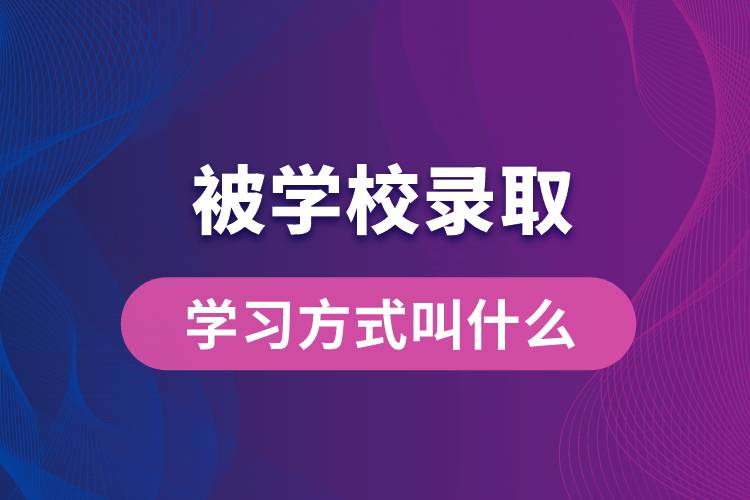 被学校录取的学习方式叫什么