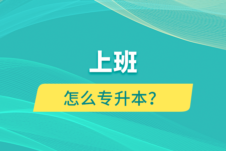 上班怎么专升本？