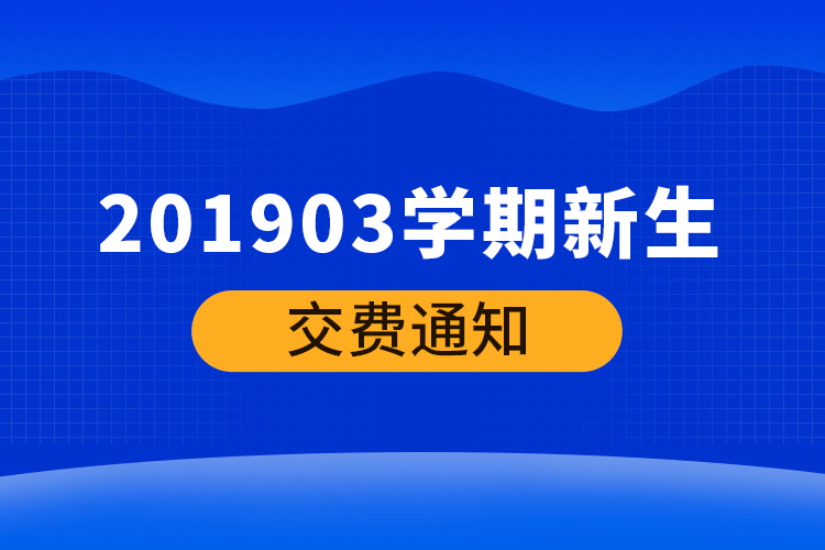 201903学期新生交费通知