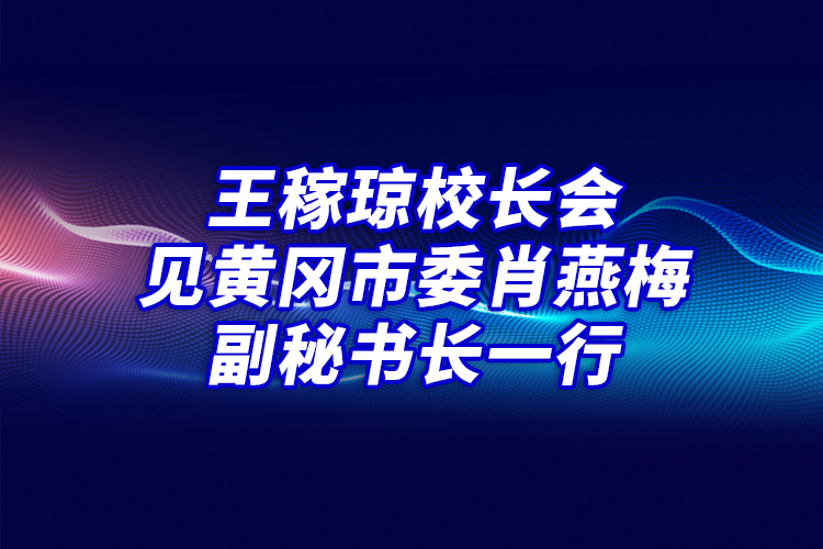 王稼琼校长会见黄冈市委肖燕梅副秘书长一行