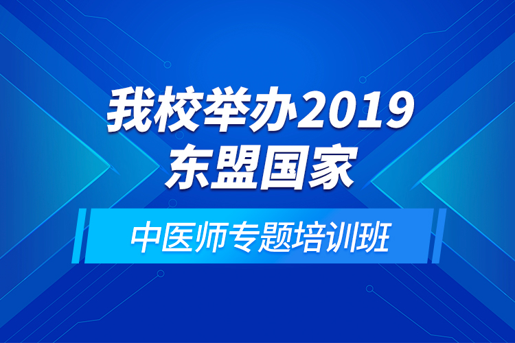 我校举办2019东盟国家中医师专题培训班