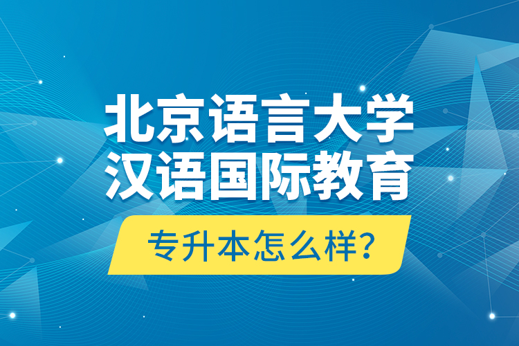 北京语言大学汉语国际教育专升本怎么样？