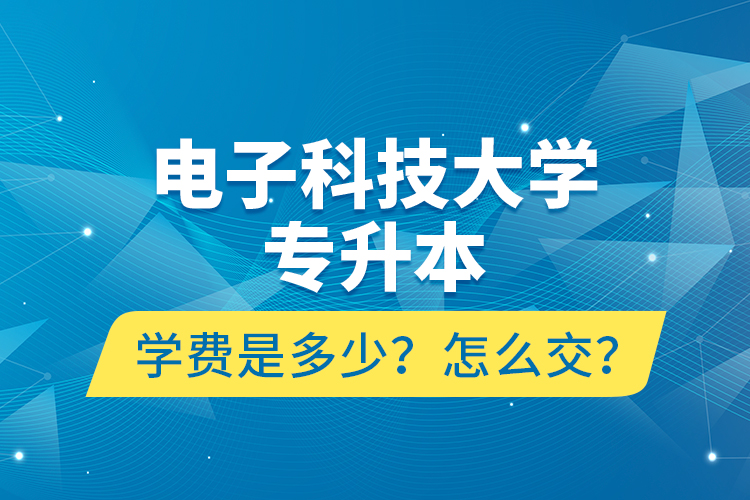 电子科技大学专升本学费是多少？怎么交？