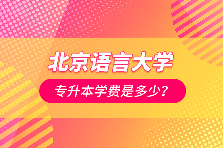 北京语言大学专升本学费是多少？