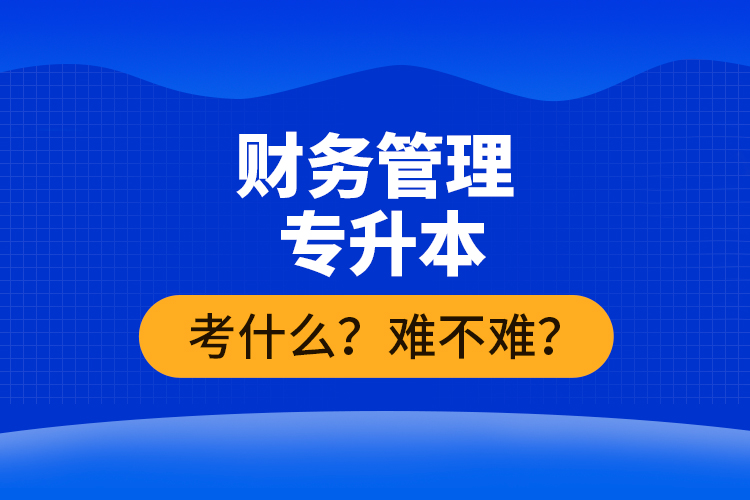 财务管理专升本考什么？难不难？