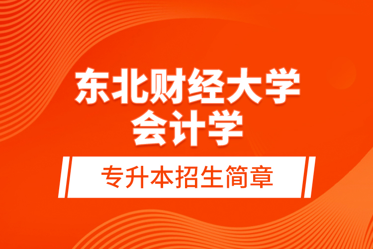 东北财经大学会计学专升本招生简章