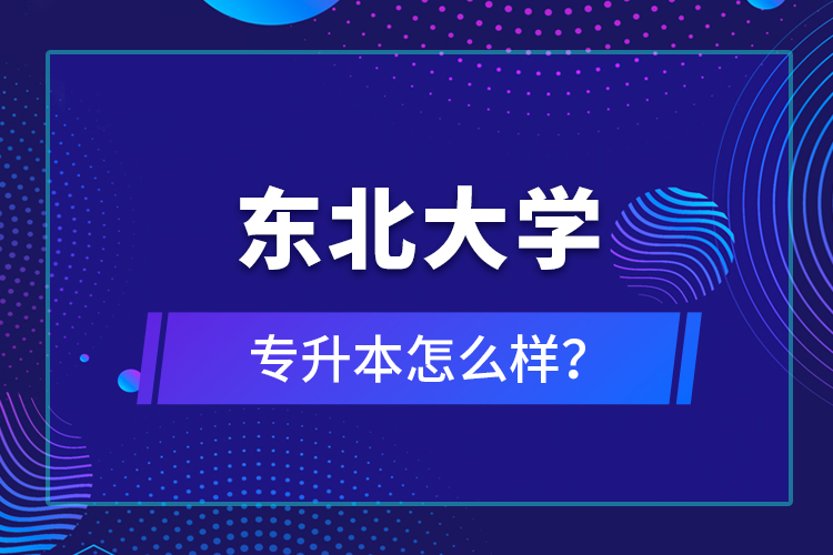 东北大学专升本怎么样？