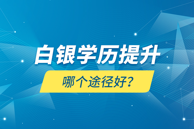 白银学历提升哪个途径好？