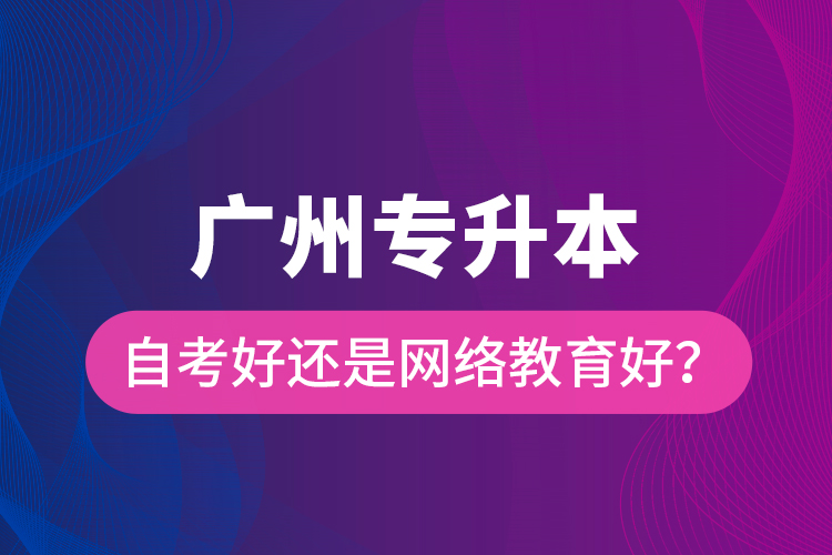 广州专升本自考好还是网络教育好？