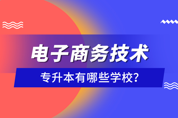 电子商务技术专升本有哪些学校？