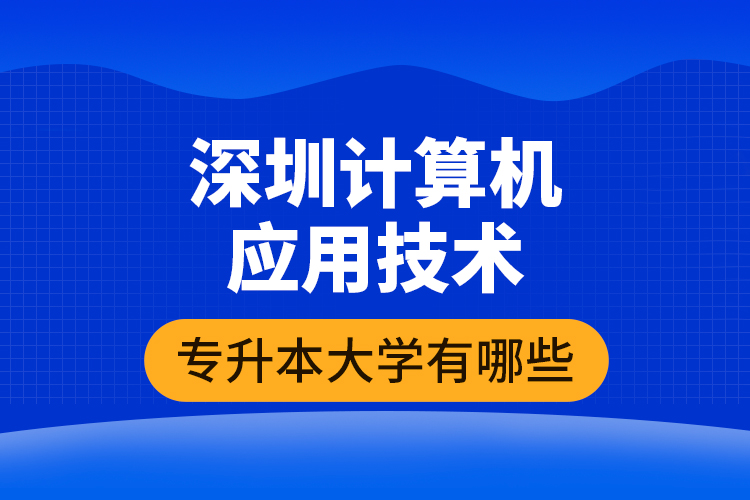 深圳计算机应用技术专升本大学有哪些