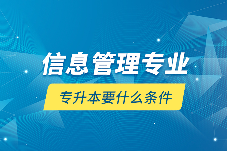 信息管理专业专升本要什么条件？