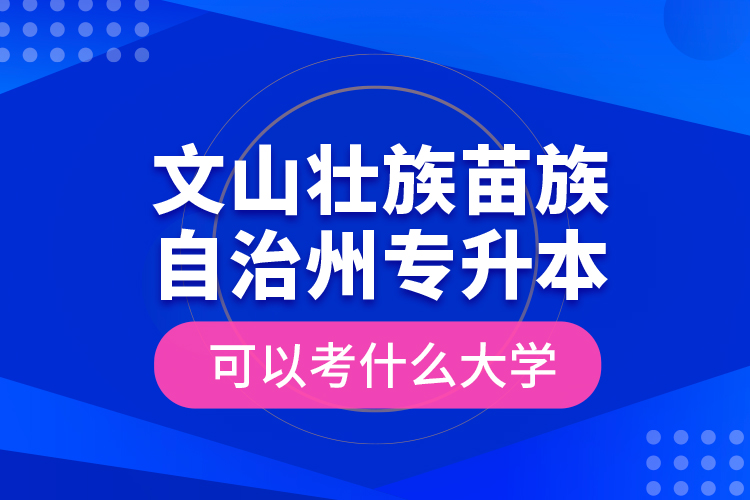 文山壮族苗族自治州专升本可以考什么大学？