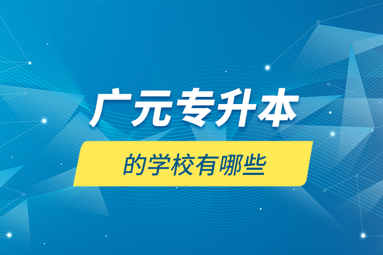 广元专升本的学校有哪些？