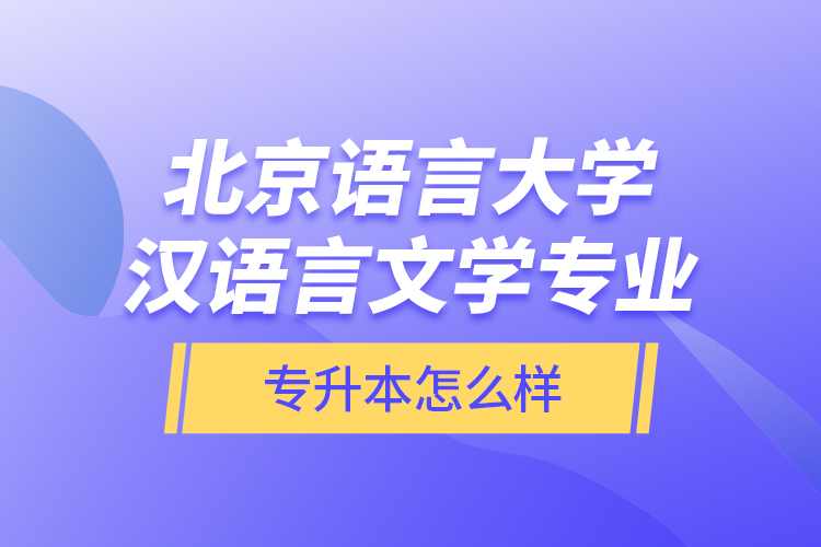 北京语言大学汉语言文学专业专升本怎么样？