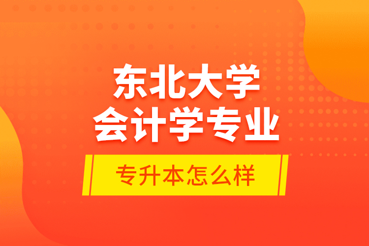 东北大学会计学专业专升本怎么样？