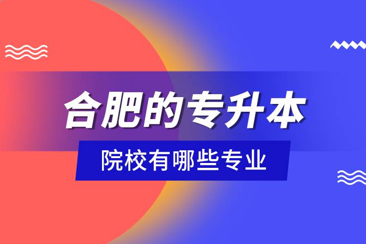 合肥的专升本院校有哪些专业？