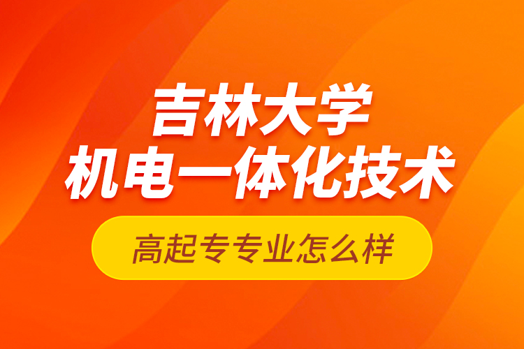 吉林大学机电一体化技术高起专专业怎么样？