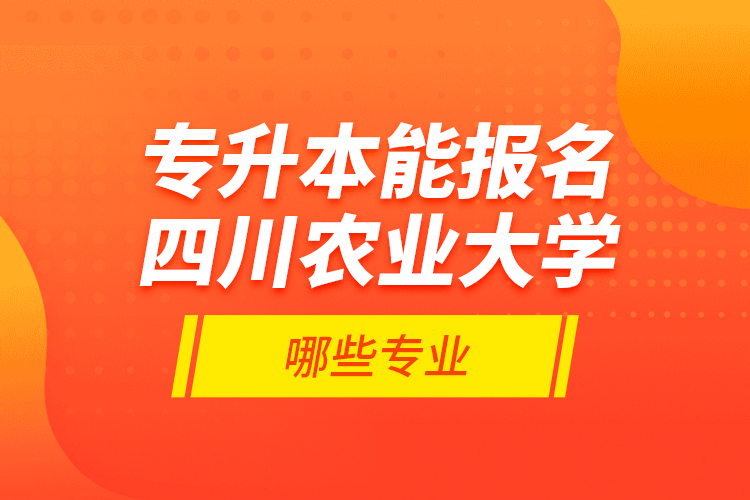 专升本能报名四川农业大学哪些专业？